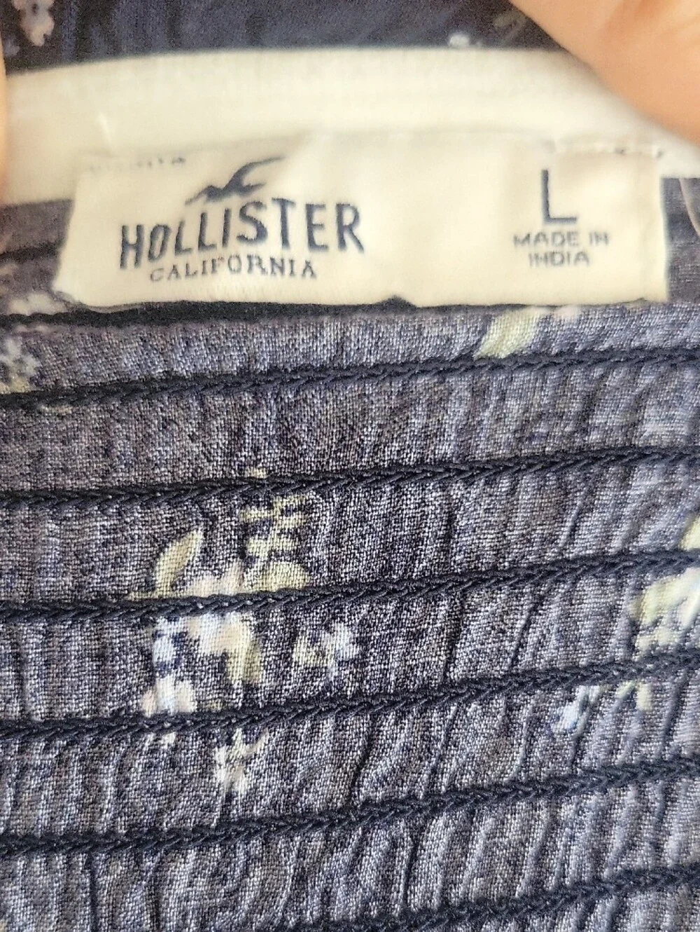 Hollister Navy Floral Smocked Maxi Dress - Picture 2 of 5